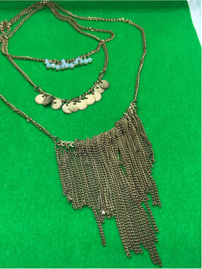Women's Unbranded Gold Tone Multi-Layered Chain Necklace One Size